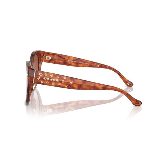 New COACH CR612 Havana Round HC8393U 5774/13 Sunglasses Women - Picture 3 of 6